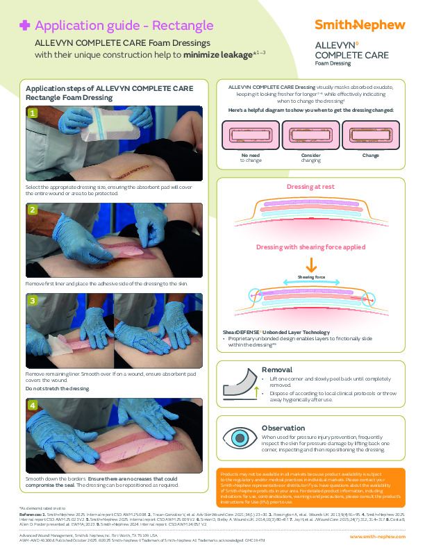ALLEVYN COMPLETE CARE Rectangle application guide 