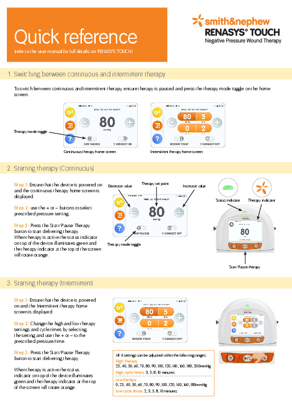 RENASYS TOUCH Quick Reference