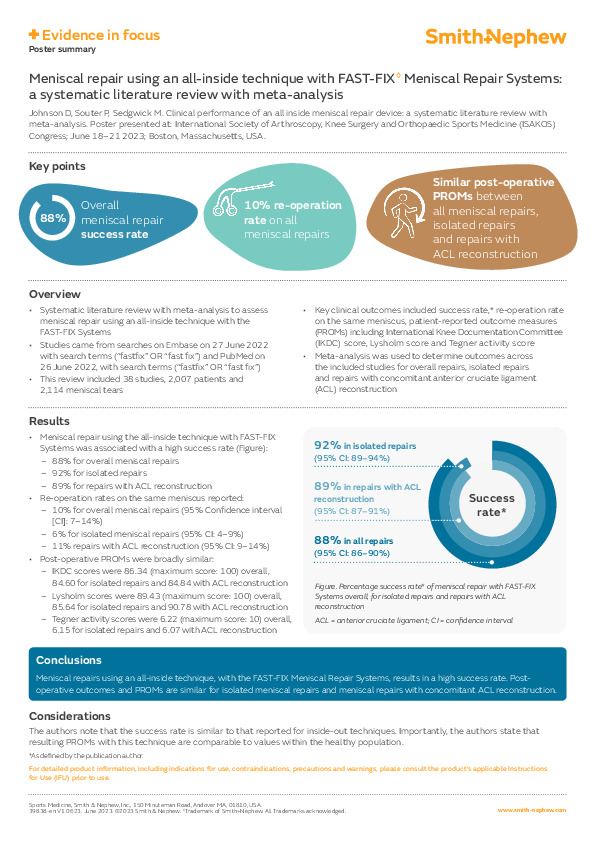 FAST-FIX Meniscal Repair Systems Evidence in focus Johnson