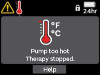 Pump too hot – therapy stopped