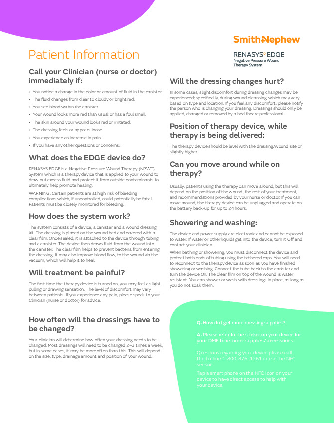 RENASYS Edge Patient Guide