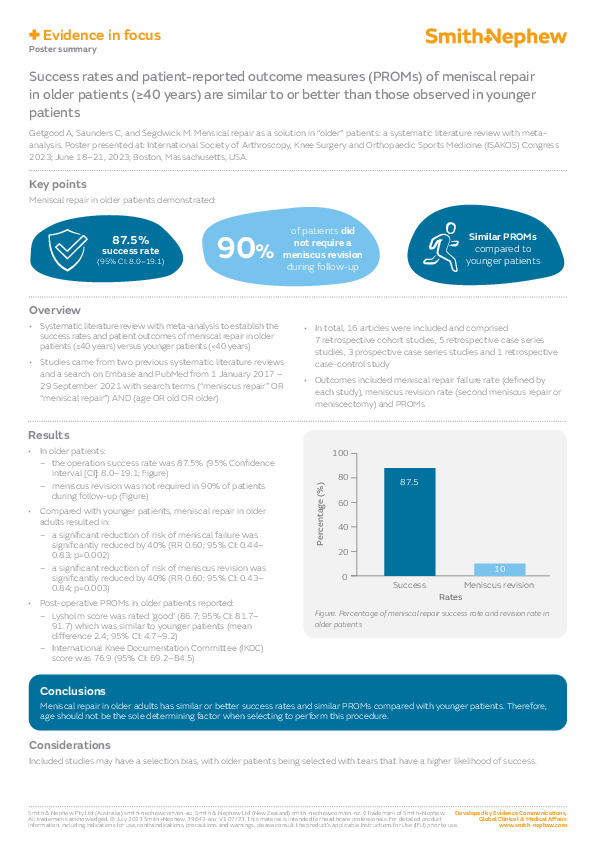 Meniscal Repair Evidence in focus Getgood