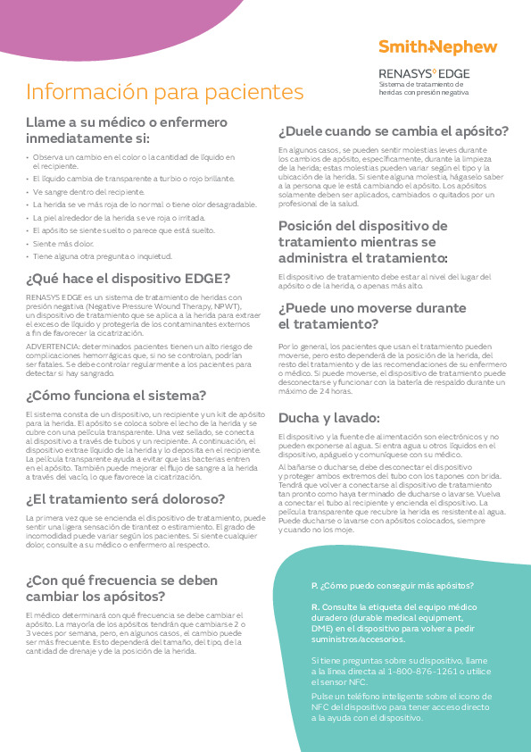 EDGE Patient Brochure (Spanish)