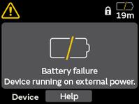 RENASYS EDGE_PATIENT web page_Battery failure