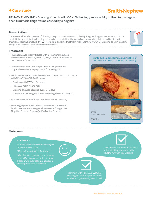 RENASYS WOUND+ Lemker thigh case study