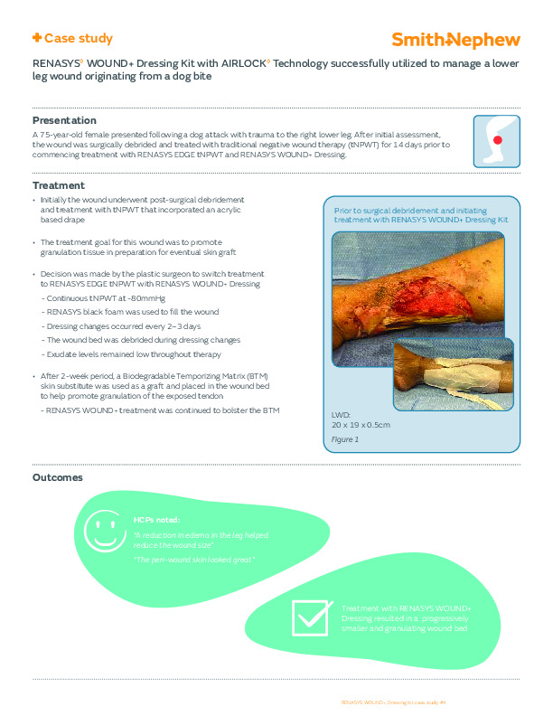 RENASYS WOUND+ Lemker Lower Leg case study