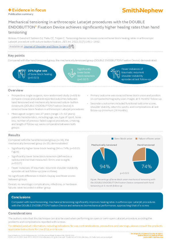 DOUBLE ENDOBUTTON Evidence in focus Boileau