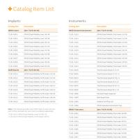 OR3O Catalog Item List