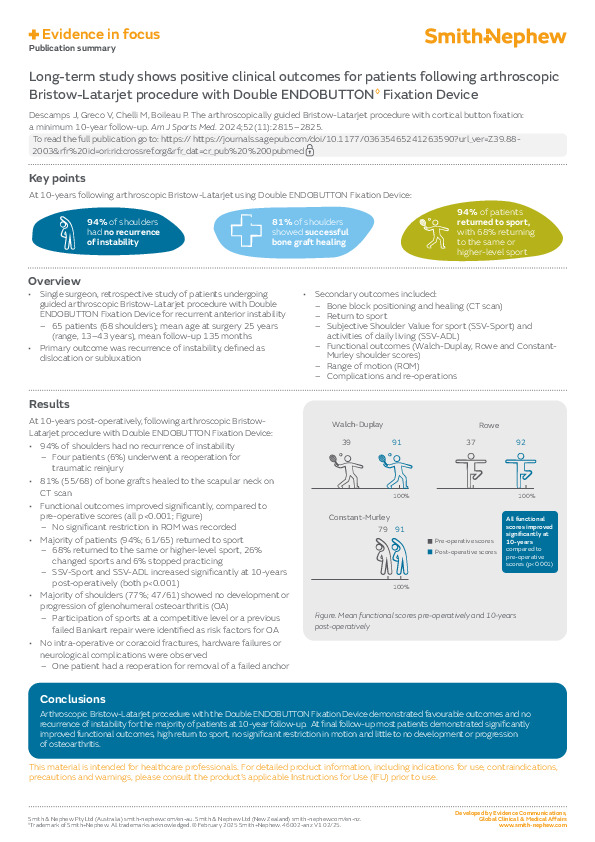 Double ENDOBUTTON Evidence in focus