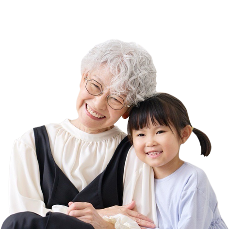 Asian grandmother stock image clipped
