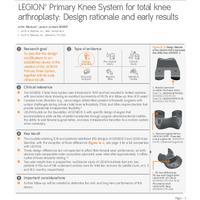 LEGION Primary Knee System for total knee arthroplasty: Design rationale and early results
