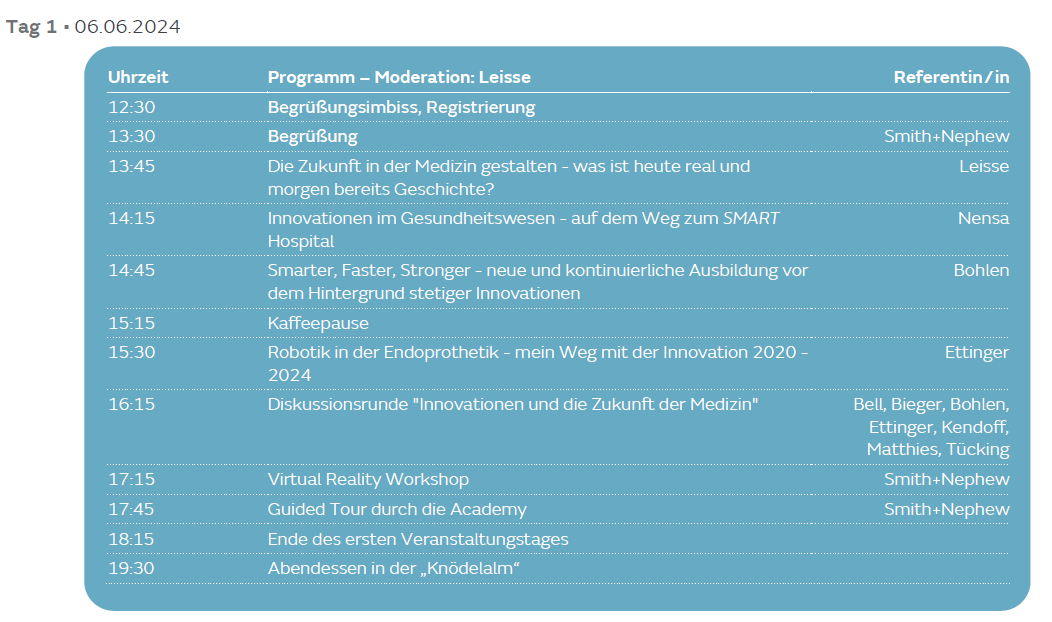 Innoforum Agenda Tag 1