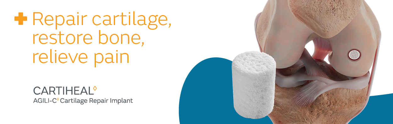 Repair cartilage, restore bone, relieve pain. CARTIHEAL AGILI-C Cartilage Repair Implant