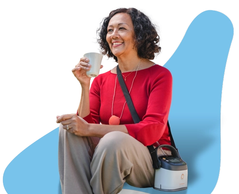 Lifestyle Image_Lady_Sitting_with_RENASYS_EDGE_Shape in Background