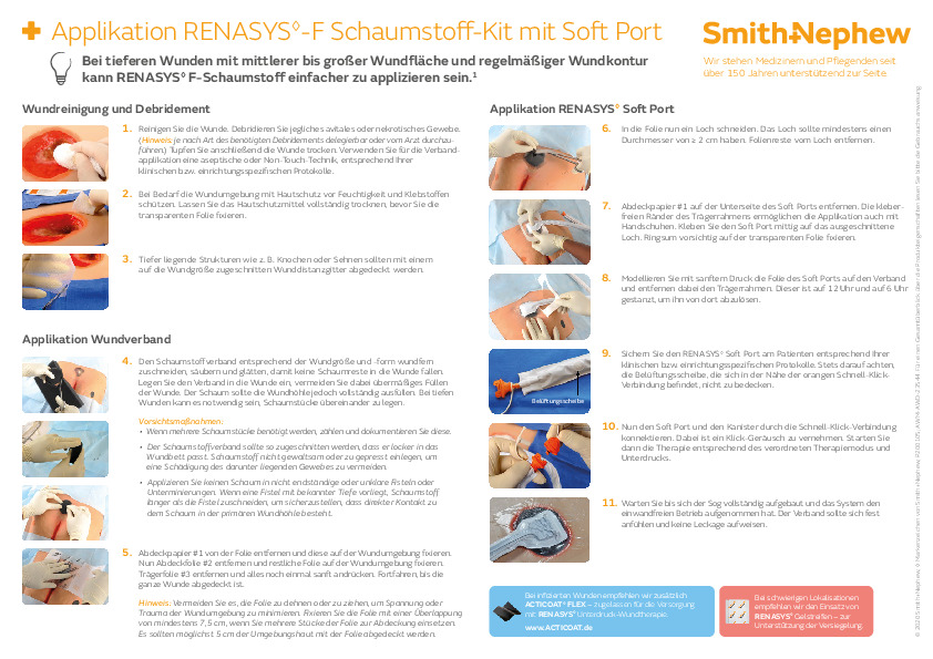 Applikation RENASYS-F Schaumstoff-Kit mit Soft Port