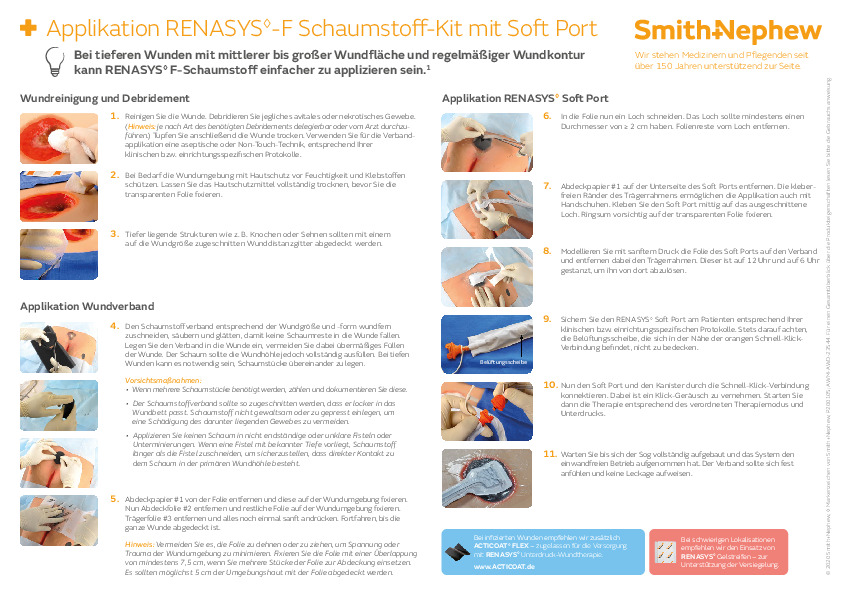 RENASYS-F Schaumstoff-Kit mit Soft Port Applikation