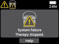 System failure – therapy stopped