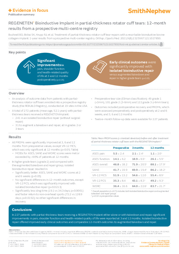 Evidence in Focus REGENETEN Bushnell